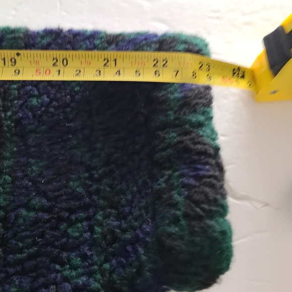 Vintage 80" Field and Stream Blue/Green teddy bear fleece pullover Men's Sz.L - Picture 7 of 12